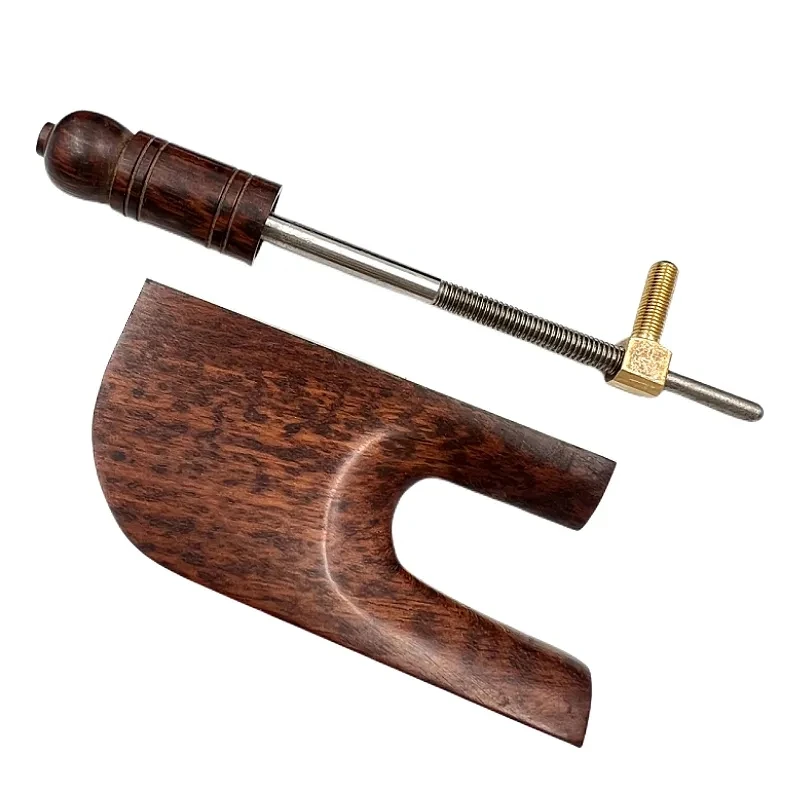 German Style 3/4-4/4 Upright Double Bass Bow Snakewood Ebony Frog copper mounted Screw Button Colored Abalone shell part 1pcs
