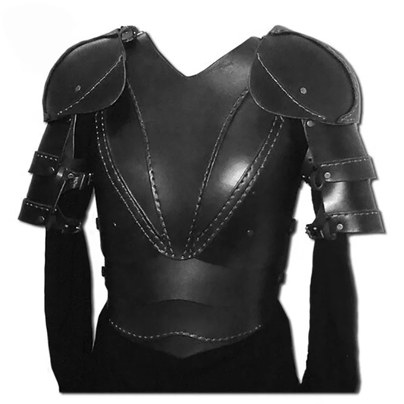 

Ancient Europe Viking Pirate Knight Vest Medieval Steampunk Rome Shoulder Armor Leather Halloween Costume Gladiator Pauldrons