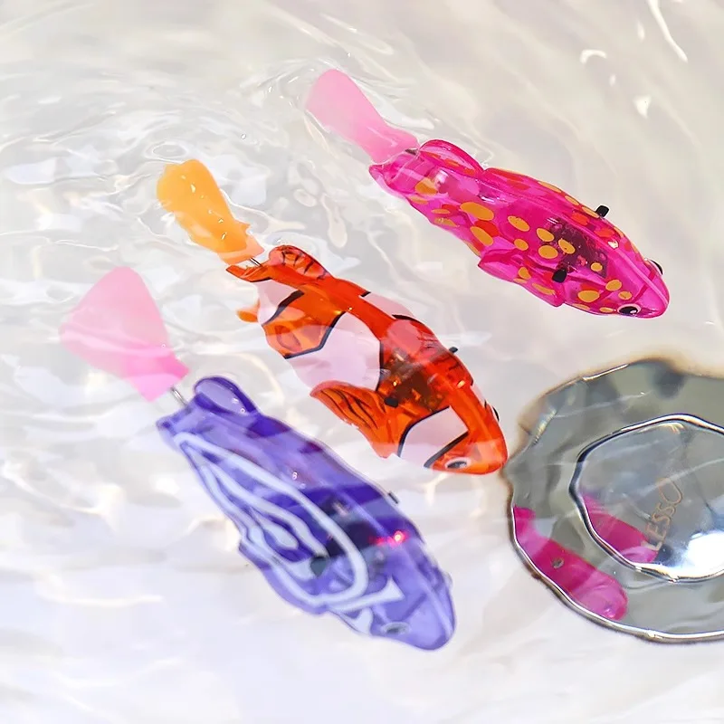 4PCS Luminous Swimming Induction Electric Fish Baby Bath Toys Water Pet Fish Swing Fish Simulation Clown Fish Children'sGifts — view 5