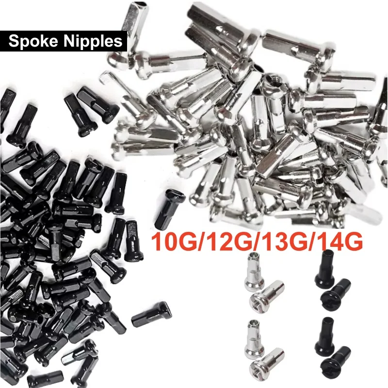 20Pcs Steel Bike Wheel Spoke Nipples Replacement For 10G/12G/13G/14G Spoke Caps Road Mountain Bicycles Black Silver Parts bicycle parts bike accessories bike spokes nipples