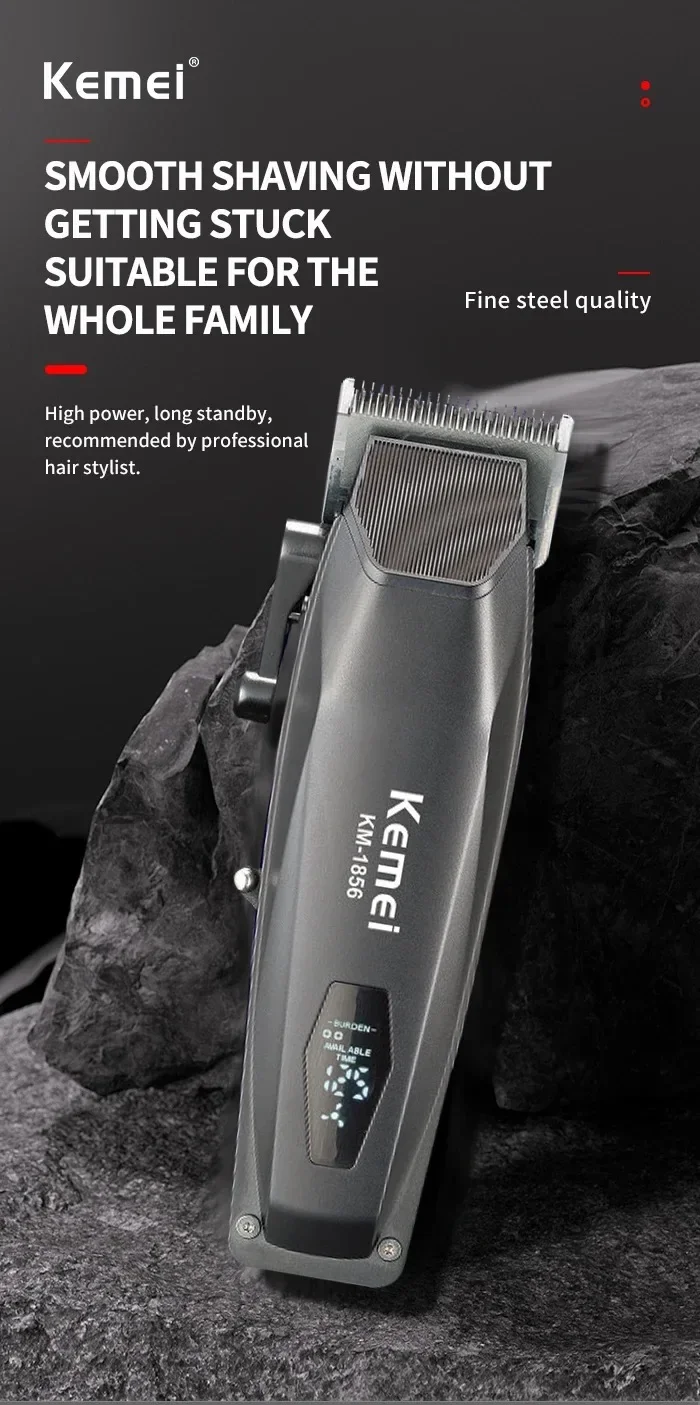 Mașină de tuns profesională pentru frizerie, reîncărcabilă, fără fir, electrică, puternică, pentru tunsul părului, pentru bărbați_voghion.com