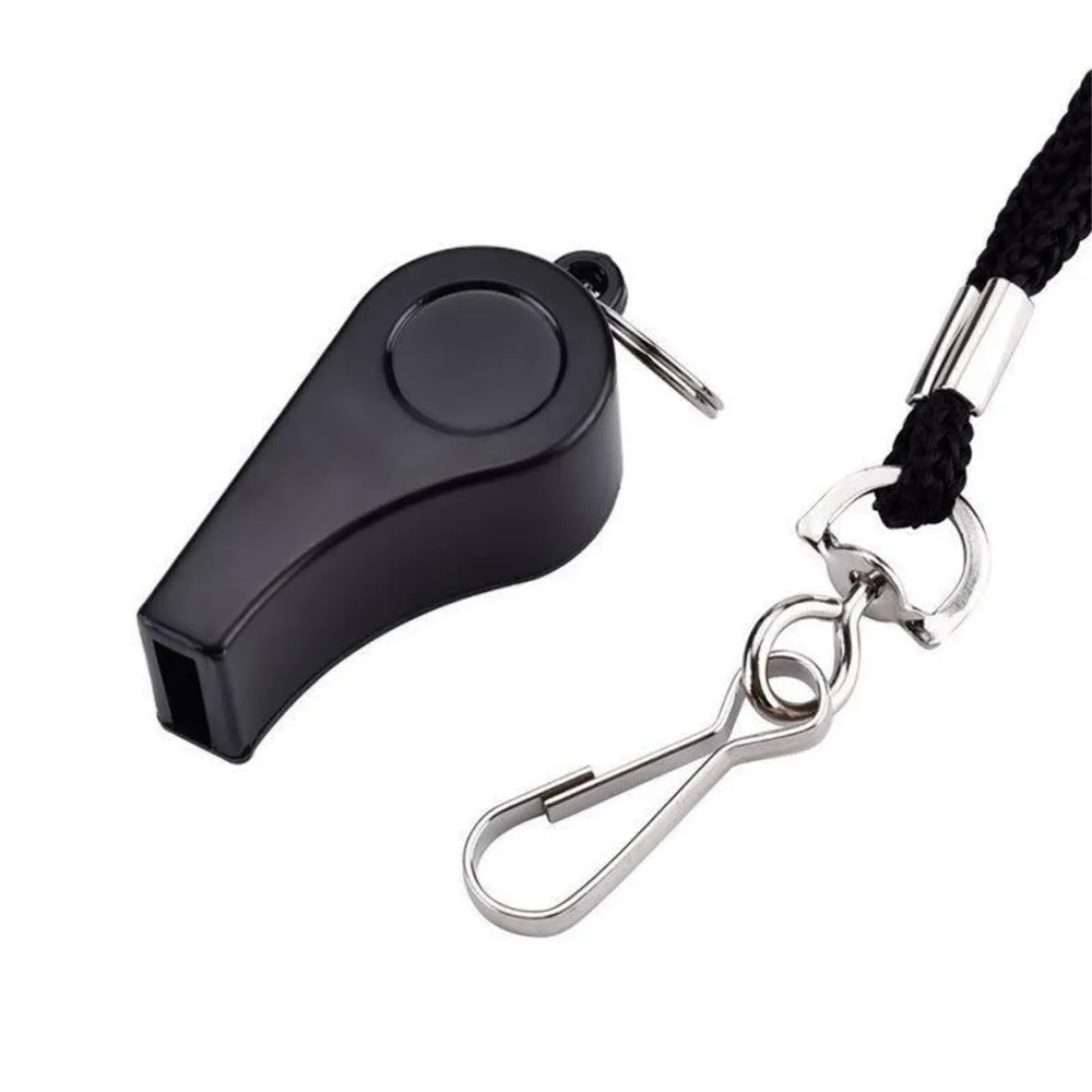 1/2/4PCS Professional Whistle Black ABS Outdoor Sports Camping Hiking Referee Game Training  Survival Whistle  With Lanyard 4