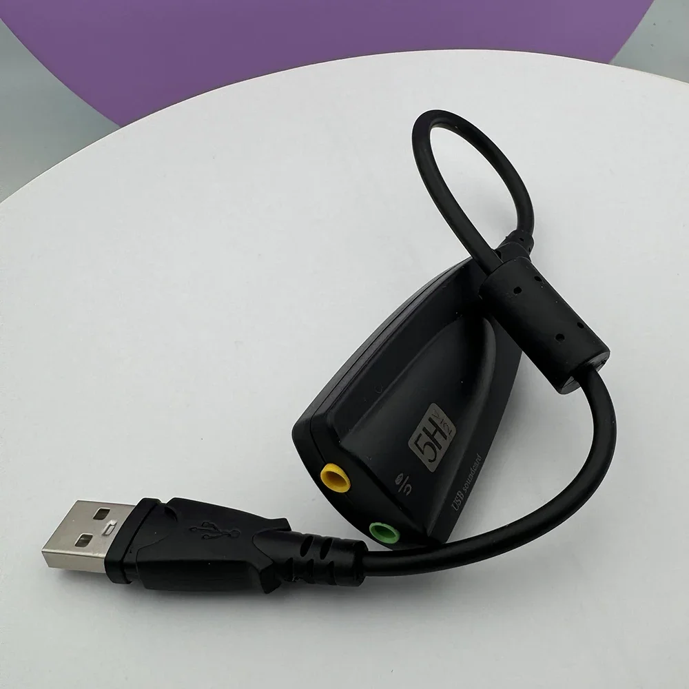 5HV2 외장 USB 사운드 카드 7.1 어댑터 USB to 3D CH 사운드 안티마그네틱 오디오 헤드셋 마이크 3.5mm 잭 노트북 PC용
