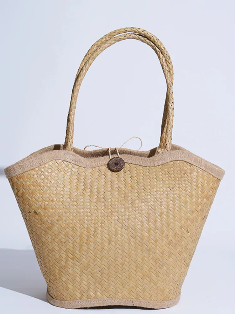 JNMC Fashionable Solid Color Hand-held Woven Bag For Women
