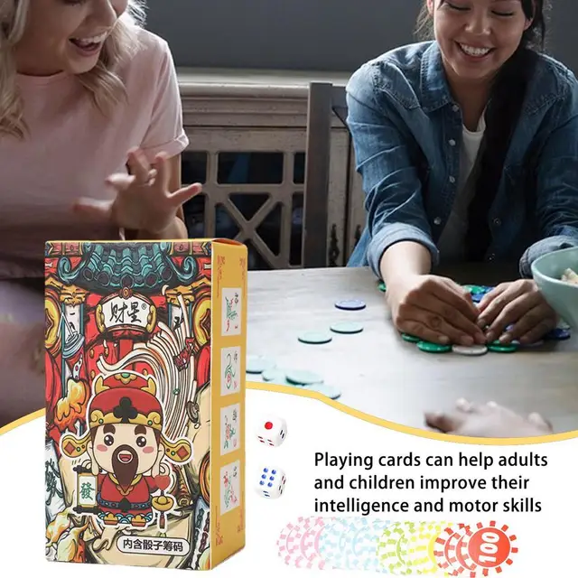 Mahjong Chinês Jogando Cartas Mahjong Poker Jogando Cartas Jogo De Mesa  Conjunto Para Casa Sala Estar Mini Mahjong Jogando Cartas Jogo - Jogos De  Tabuleiro - AliExpress