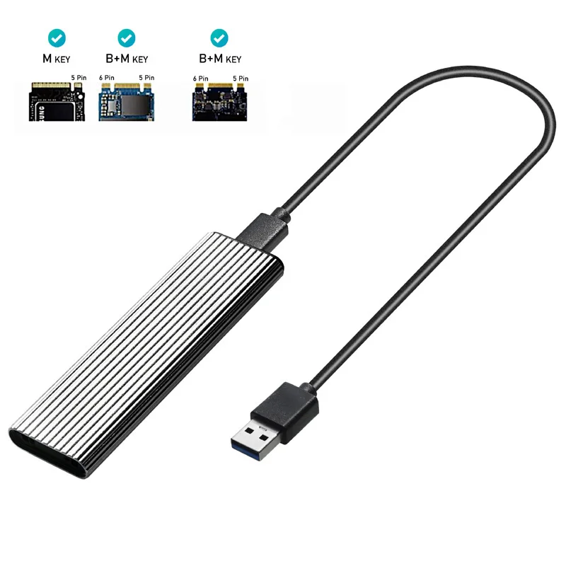 M2 SSD Case NVME Enclosure M.2 to USB SSD Adapter NVME PCIE NGFF M.2 SATA M/B+M Key 2230/2242/2260/2280 M2 Dual Protocol ssd enclosure hard drive enclosure