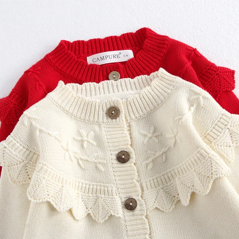 Girls Knitted Sweater Baby Cardigan Autumn Outwear