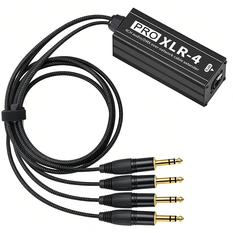 1쌍의 PRO XLR-4 4CH XLR 암-수 RJ45 연장 케이블, 무대 음향 조명 시스템용 오디오 DMX 오버 이더넷 코드