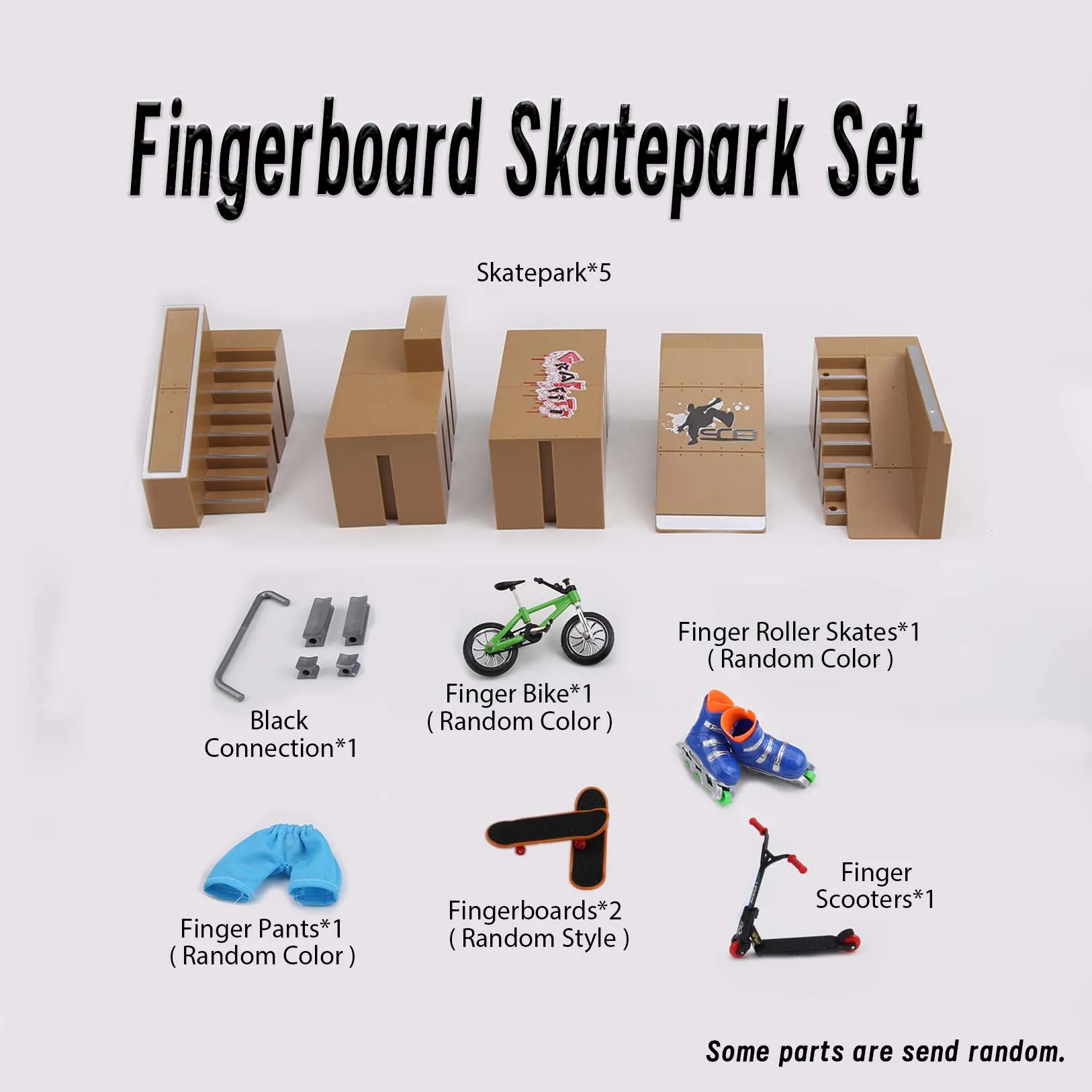 Finger Skatepark Fai Da Te Mini Park Rampa Per Tech Practice Deck Platform Stunt Finger Skateboard Rampa Set Con Bmx Bike