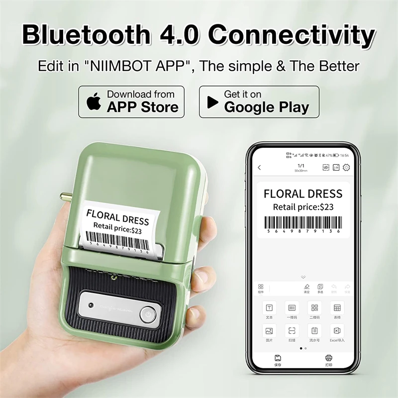 Niimbot B21 Impressora de Etiquetas Portátil sem Fio Bluetooth Label Maker Multifuncional Auto-adesivo Máquina de Etiquetas de Bolso - Imagem 4