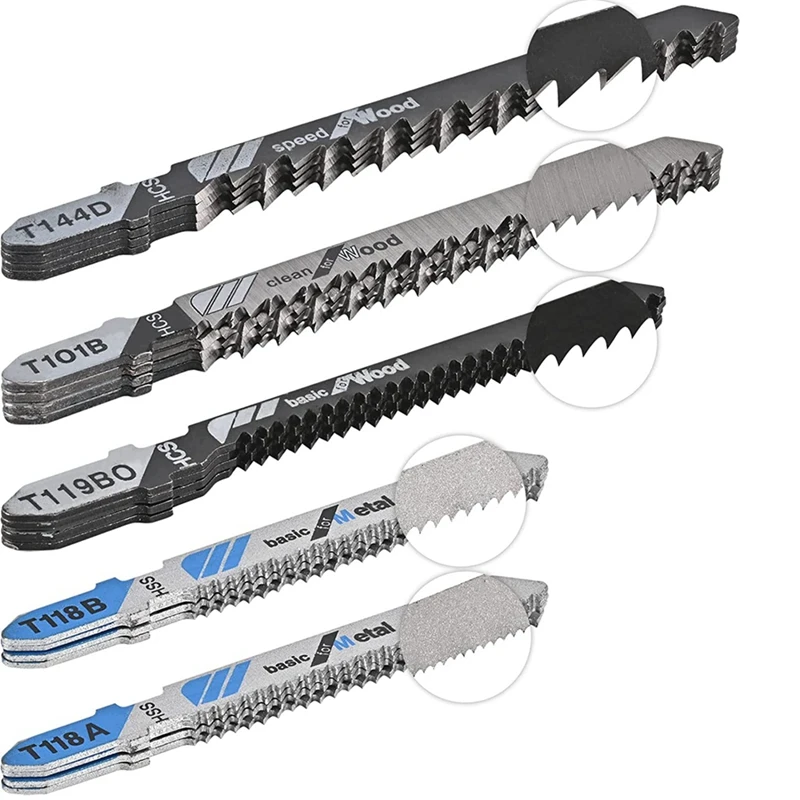 

20 PCS Jigsaw Blades Set Assorted T-Shank Set For Cutting Wood And Metal