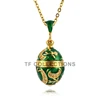YAFFIL 2025 Fashion Necklace and Pendant Enamel Handmade Jewelry Brass Vintage Egg Pendant Charm Crystal Rhinestone Girl Gift 1