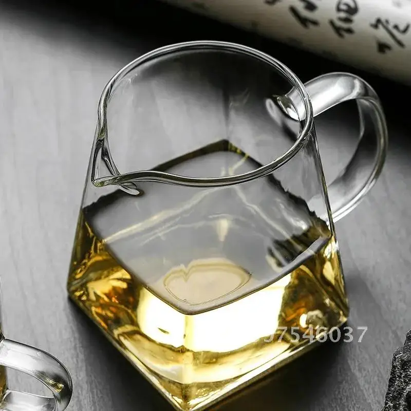 Heat-Resisting Clear Glass Tea Pitcher Square Creative Tea Chinese Pitcher Accessory Water Set Glass Chahai Coffee Milk Jug Pot