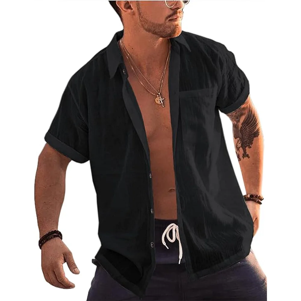 Men's Short Sleeve Button Up Shirts 4