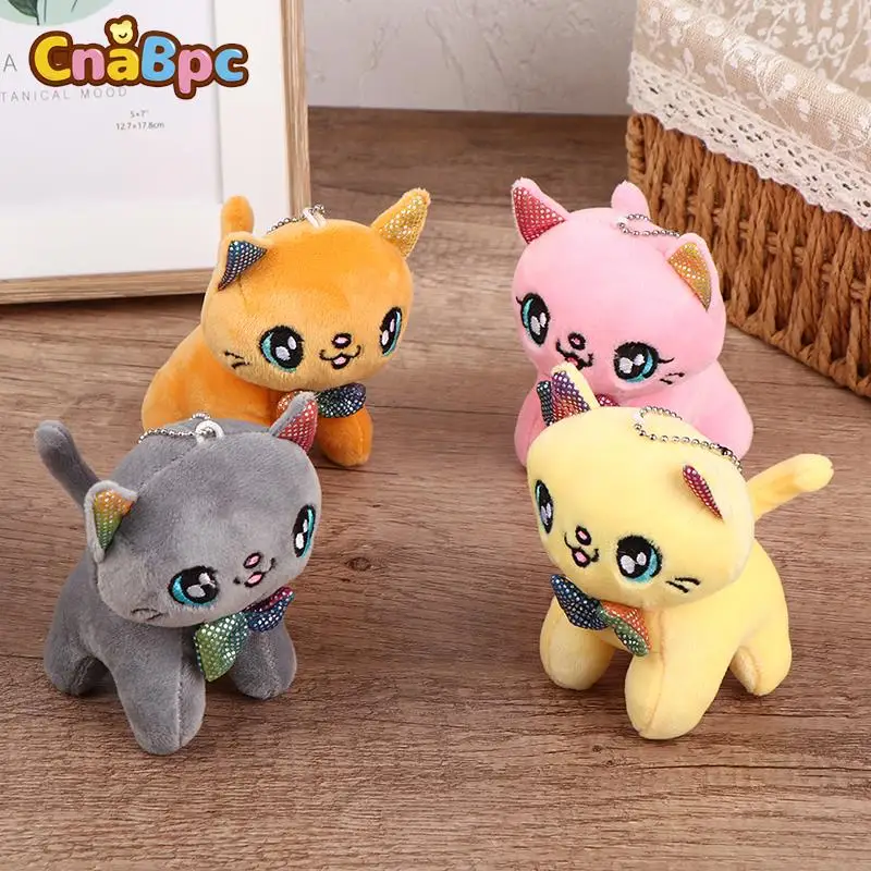 

New style 10CM Cartoon Plush Animal Cat Plush Toy Anime Kawaii Soft Keychain Bag Pendant Plush Girl Doll Toy Children's Gift