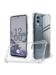 Crystal Clear Shockproof Phone Case - Soft TPU Protective Cover for Nokia C200 (Transparent)
