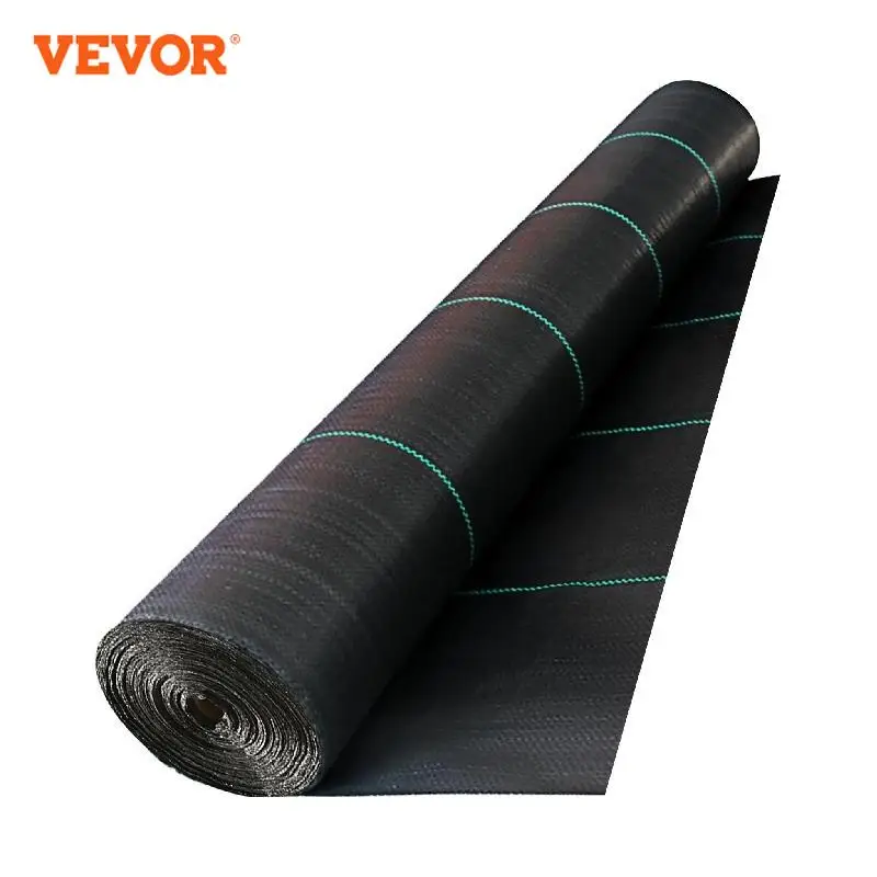 VEVOR Commercial Grade Ground Road Large Driveway Permeable Fabric Stabilization Roll Mat Underlayment Black Outdoor Waterproof