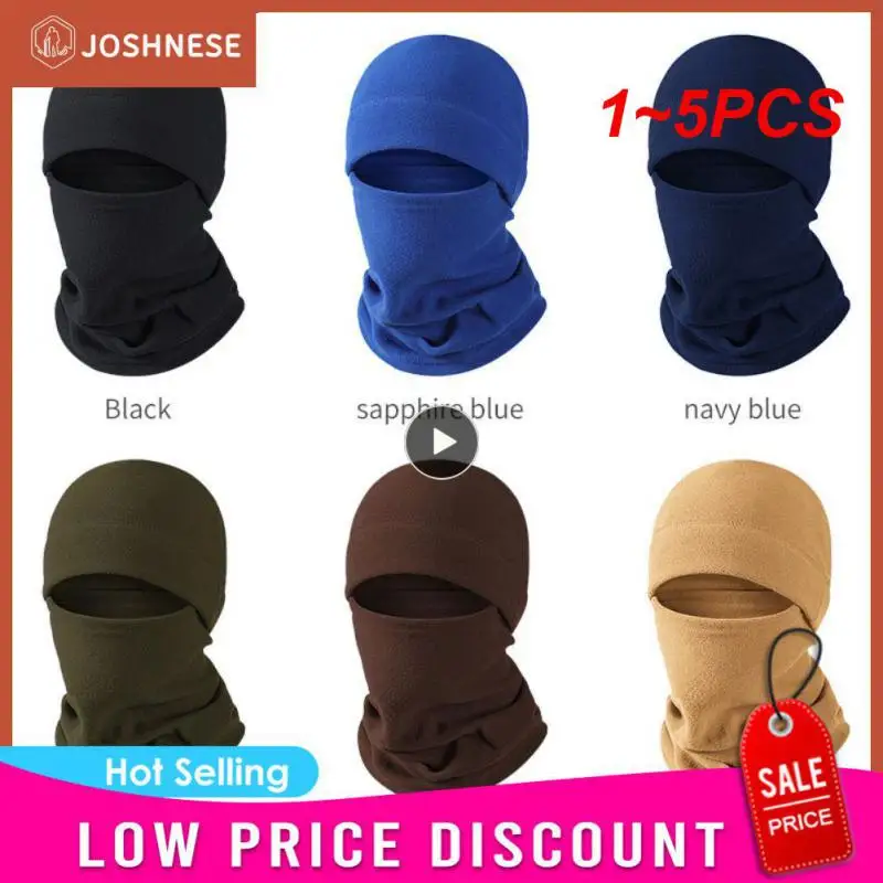 

Зимняя флисовая шапка и шарф, комплект из 1-5 шт., термозащитное покрытие для головы, тактическая разноцветная маска для лица и шеи, теплый спортивный шарф для велоспорта, лыжного спорта