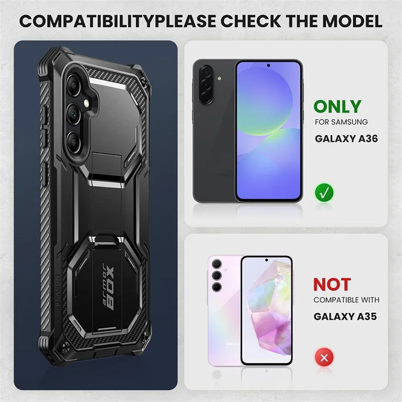Armorbox Full-Body Rugged Shockproof Phone Case with Built-in Screen Protector & Stand