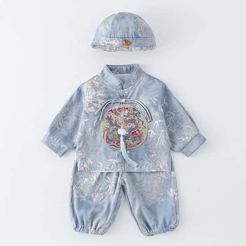 Chinese Traditional Costume Tang Chinese Traditional Costume for Newborn Baby Boys Birthday Gift Clothes Christmas Long Sleeve Children Tang Suit