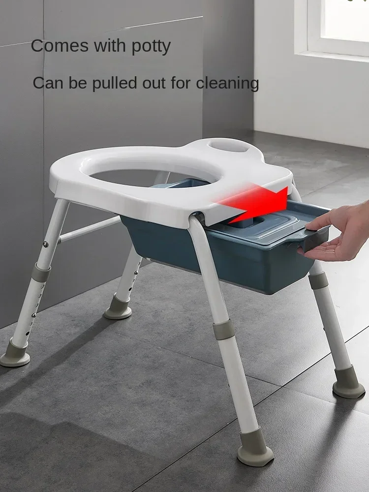 Stable Elderly Potty Chair  Nonslip, Constant Temperature Adjustable Maternity Toilet Frame, Comfortable Commode Chair 2