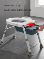 Stable Elderly Potty Chair  Nonslip, Constant Temperature Adjustable Maternity Toilet Frame, Comfortable Commode Chair 2