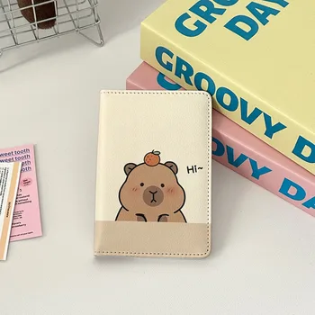 Porta passaporto Capybara in pelle PU Borsa per passaporto multifunzione per cartoni animati Portafoglio per carte di credito portatile ultrasottile