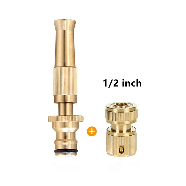 Sárgaréz Nagynyomású Víz Sprinkler Állítható Fúvóka Spray -Pisztoly 1/2 ' 3/4 "Kerti Tömlő Gyors Csatlakozó Öntöző Adapter Szerszám - Image 3