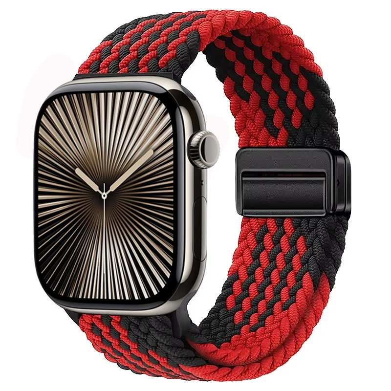 Nylon Braided Magnetic Loop Strap with Metal Accents