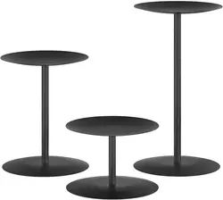 3 Pillar Black Candle Holders Stand for Candles Centerpieces Plate for Tables or Fireplace with Metal Wrought Iron