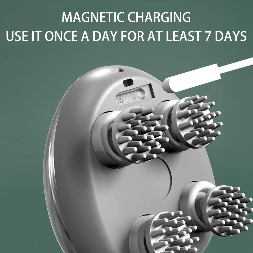 Masajeador eléctrico 3D para la cabeza de gatos y perros. Masajeador de cuero cabelludo recargable. Masajeador corporal relajante. Promueve el crecimiento del pelo. Accesorios para mascotas. - Image 5