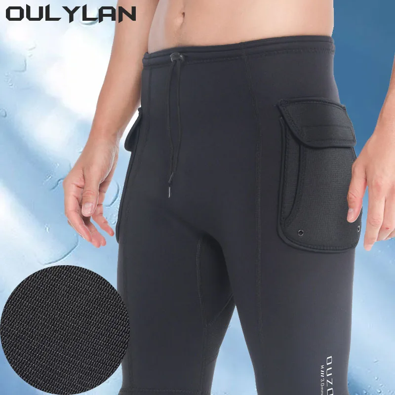 Oulylan Men 3MM Short Diving Pants Sport Neoprene Ultra Elastic Diving Vest Diving Suit Snorkeling Warm Beach Surf WetSuit Women 1