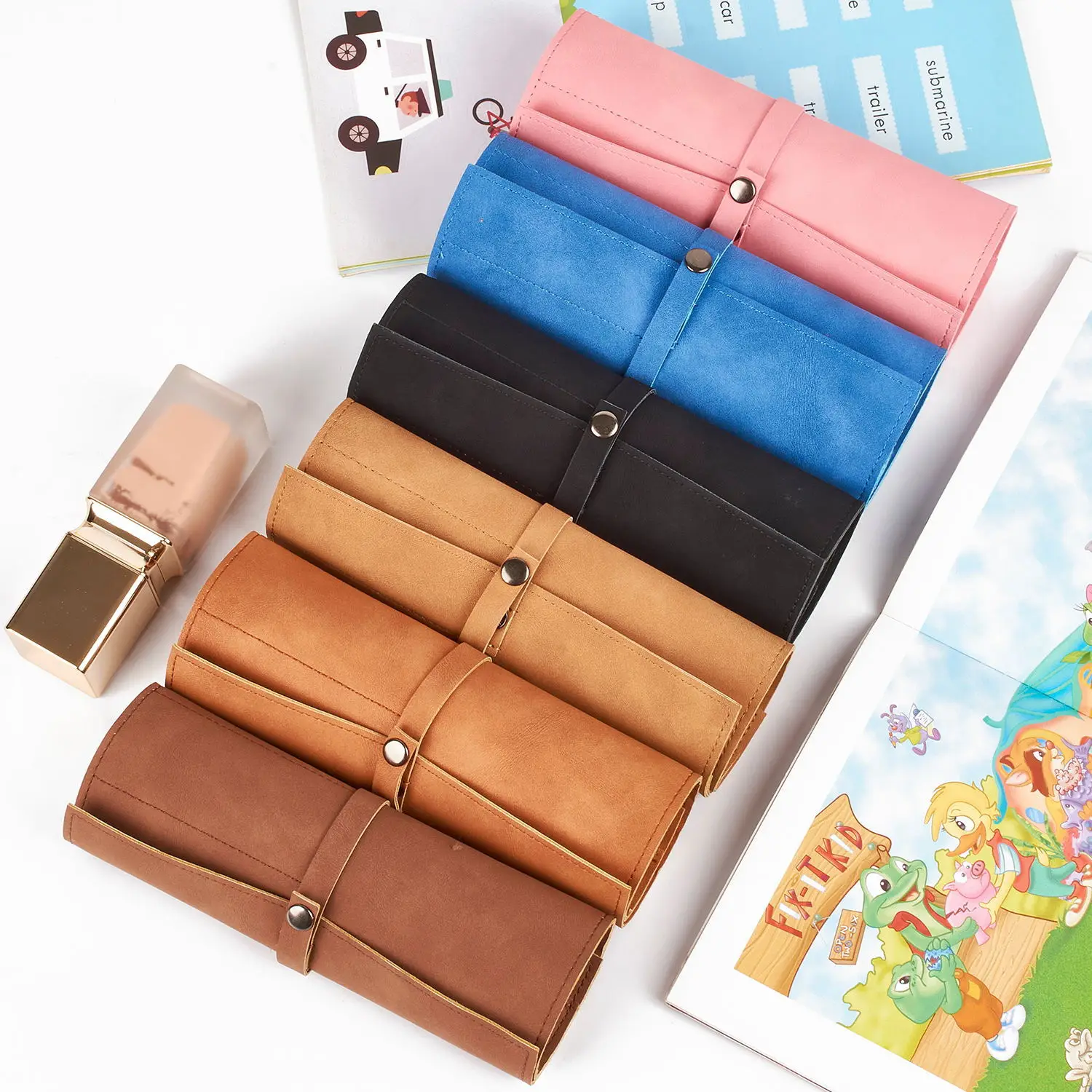 Travel Watch Organizer | 5-Slot Full Grain Leather Watch Band Roll Organizer, Handmade ... - SKU WBRO1625 - UGI Packaging