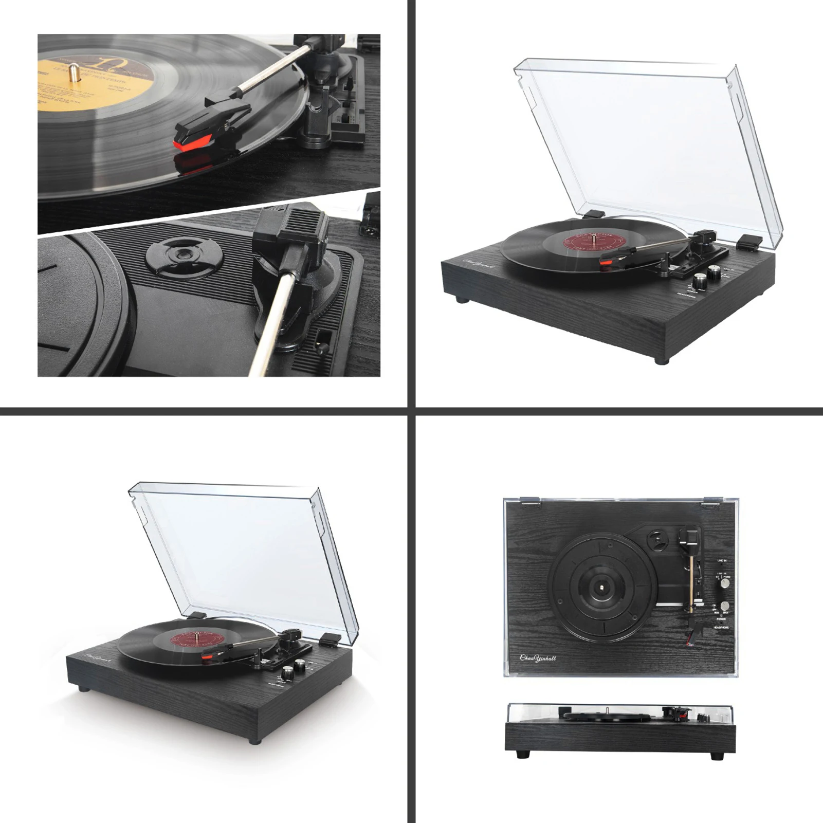 MIXFEER Vinyl Records LP Turntable Retro Record Player Built-in Speakers  Vintage Gramophone 3-Speed BT5.0 AUX-in Line-out RCA Output