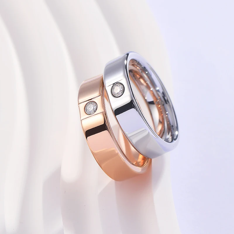

Tungsten Gold Rings for Men Women Colored Moissanite Diamond Feeling female wedding couple's ring,Engraving