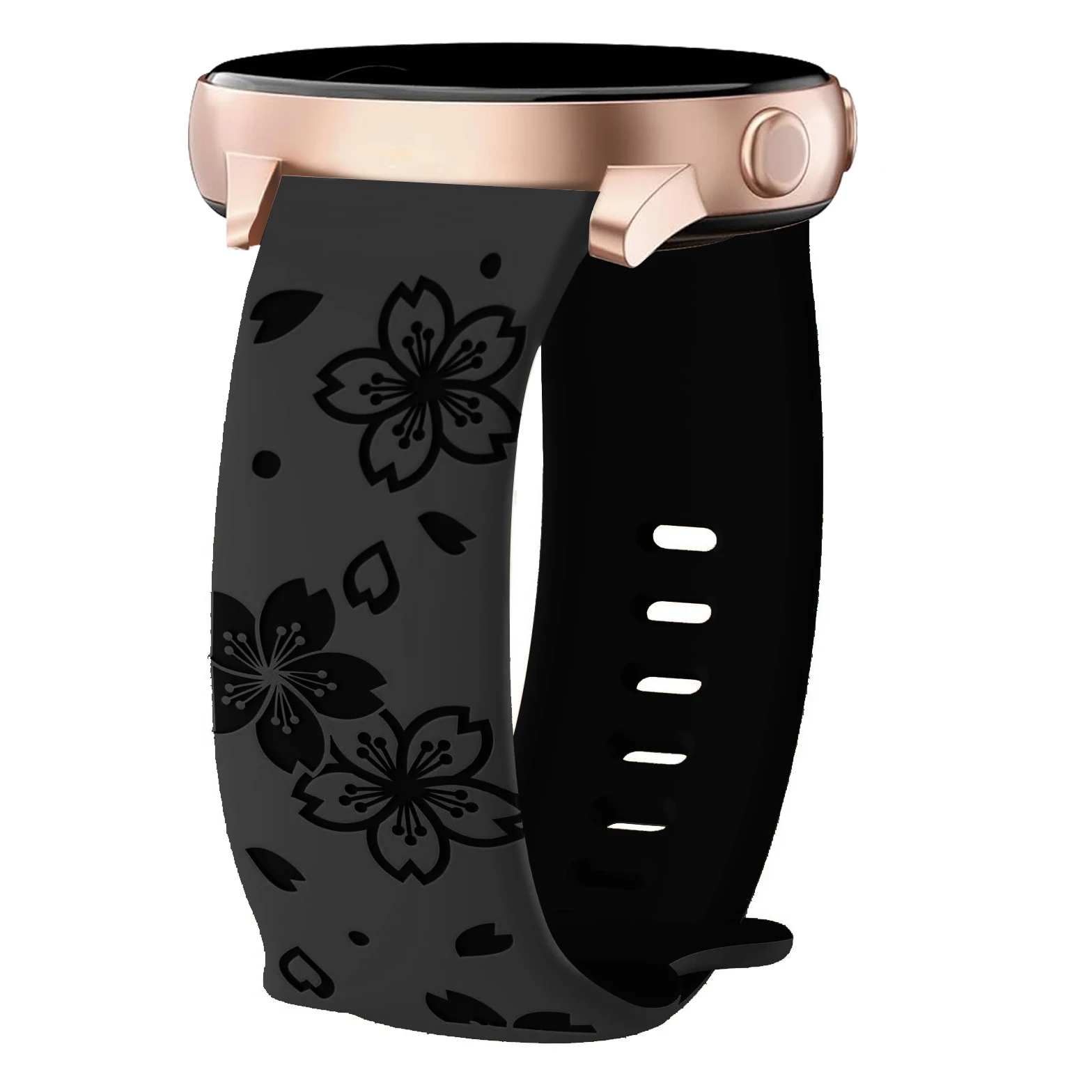 Elegant Women's Floral Soft Silicone Wristband - 20mm Universal Strap