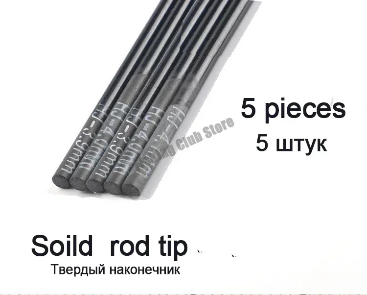 2.2mm-4.1mm 5 Pieces 80cm Fishing Rod Tip Spare Sections Taiwan Fishing Rod Full Size Solid Hollow Carbon Accessories Sturdy
