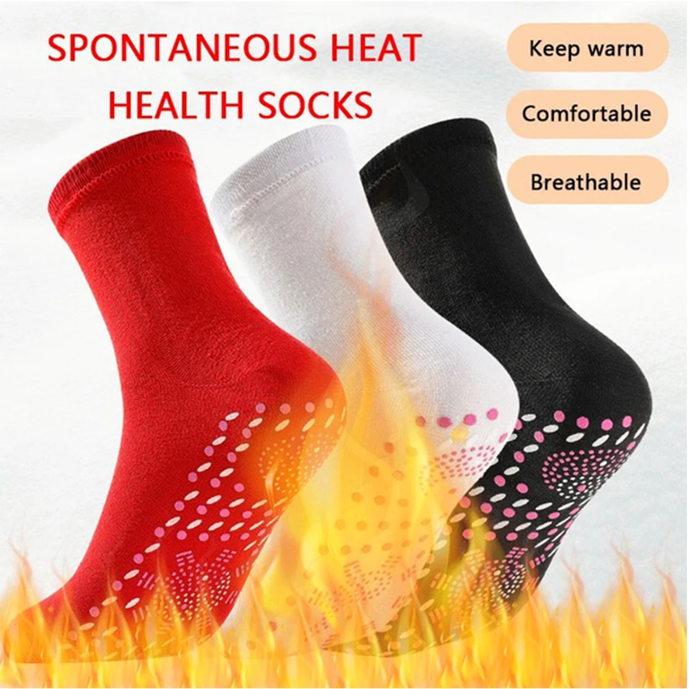 Tourmaline Magnetic Heated Socks Therapy Self-heating Thermal Socks Pain Relief Winter Women Men Warm Massage Sport Yoga