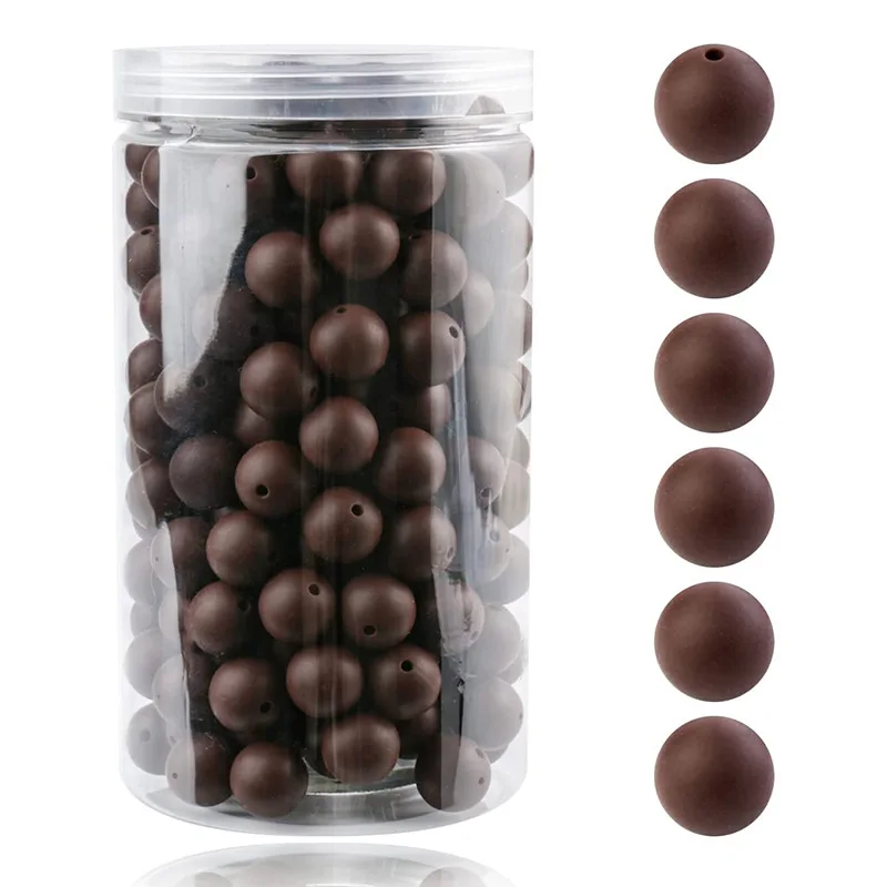 12mm 100Pcs Loose Silicone Beads Round BPA Free For Jewelry Making Bracelet Necklace DIY Pacifier Chain Accessory Box Set