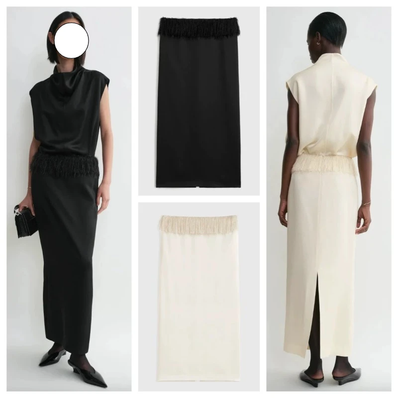 LUXURY Swing Collar Sleeveless Shirt Splicing Ladies Solid Color Temperament Slim Simple Blouse 2025 Spring and Summer Women