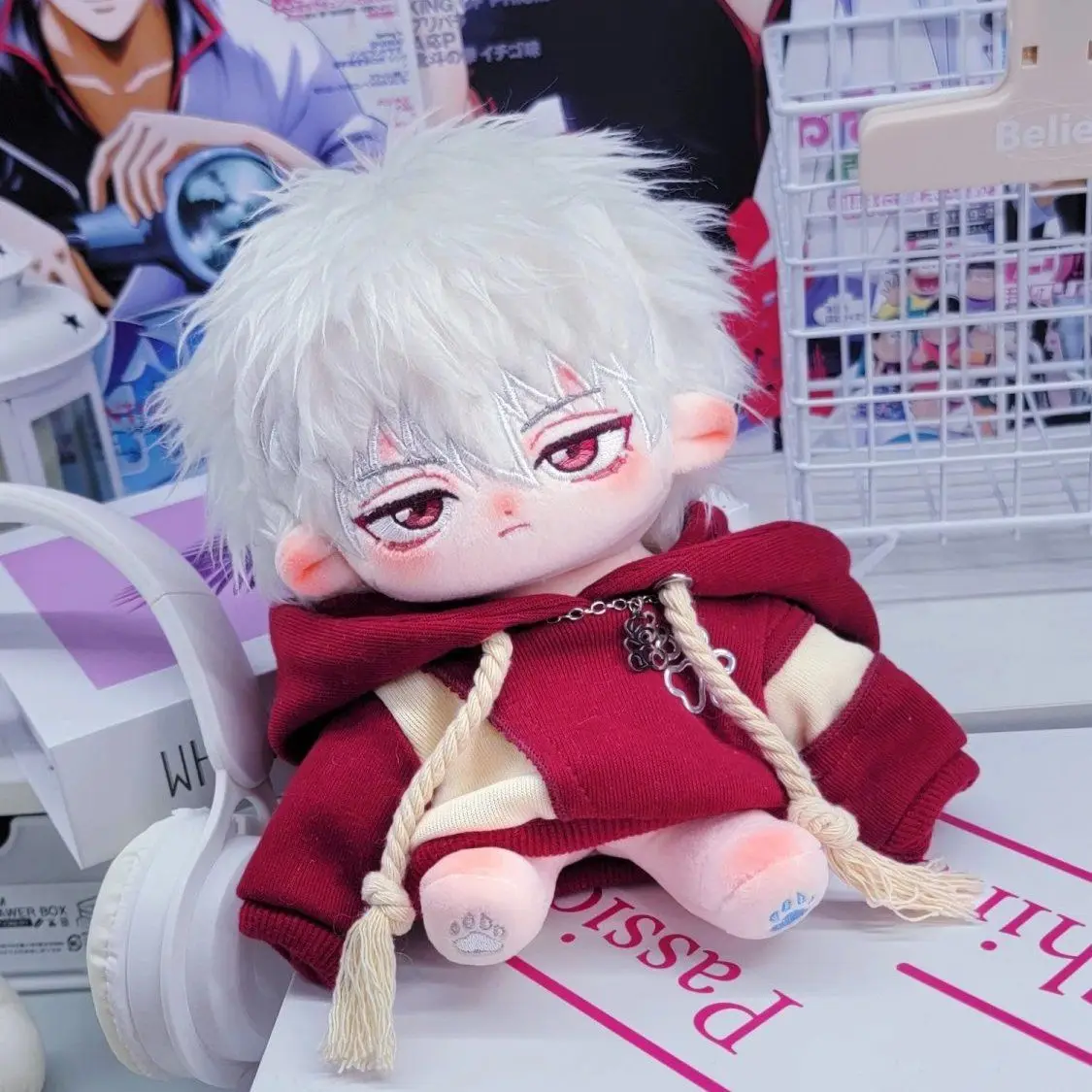 

Плюшевые куклы 20 см, аниме Gintama Sakata Gintoki, милая хлопковая набивная кукла, косплей, подарок на день рождения, игрушки