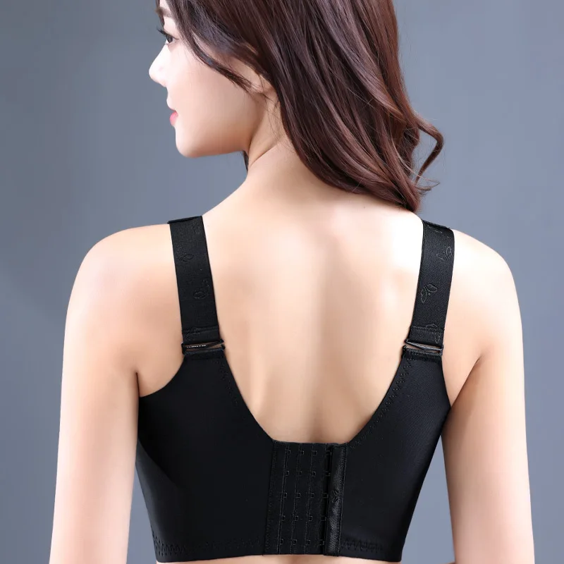 Plus size ladies bra thin lace seamlessly pushed on solid color lingerie large size breathable cup women's underwear C D E anti-