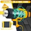 Cordless Hot Air Gun Compatible with Dewalt 20V Battery, 550°C Handheld Heat Gun with 3 Nozzles for DIY Crafts 2