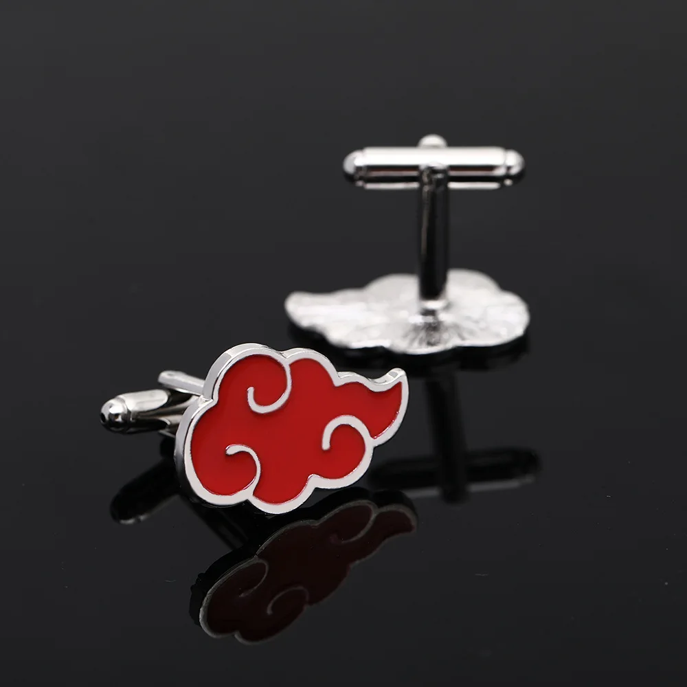 Anime NARUTO Akatsuki Uchiha Itachi Cosplay Costume Button Shirt Neckline Cufflinks Accessories Prop A Pair
