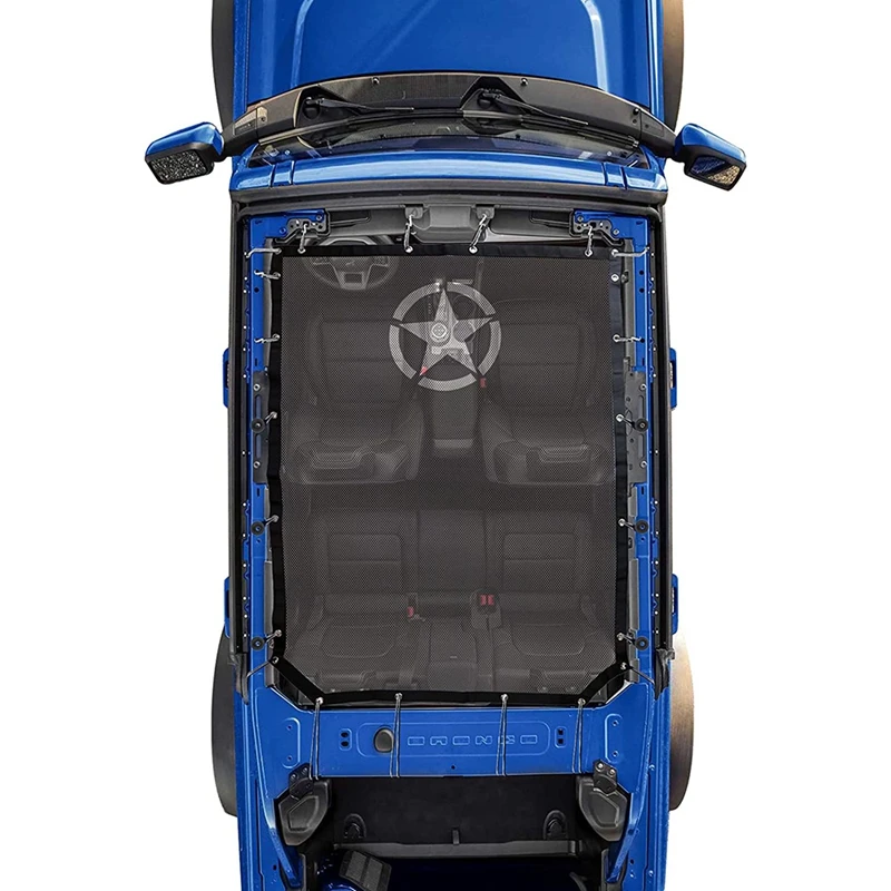 

Солнцезащитный козырек для Ford Bronco, сетчатый козырек от солнца, верхняя крышка бикини для Ford Bronco 2021 2022, 4 дверные аксессуары (Star)