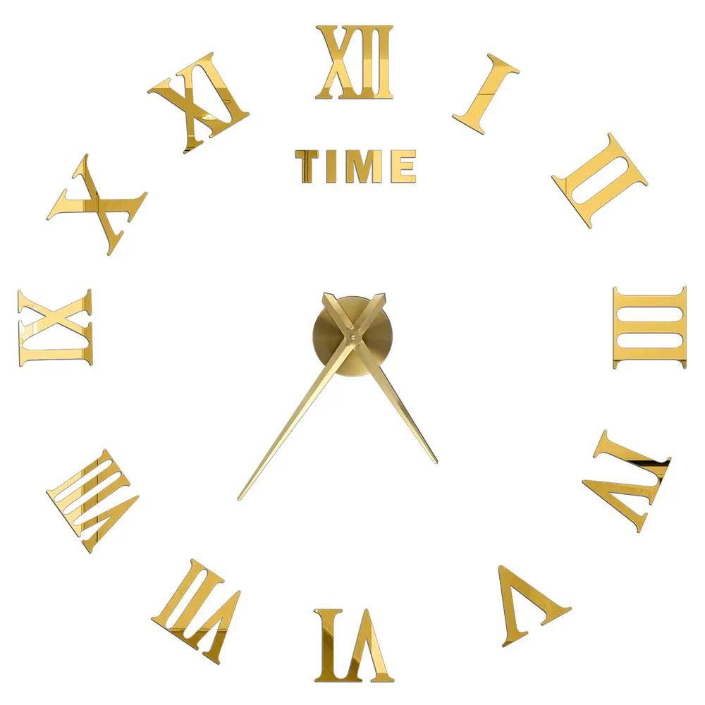 2021 NEW Large Wall Clock Quartz Needle 3D DIY Decorative Kitchen Clocks Acrylic Mirror Stickers Oversize Wall Clock Home Decor 