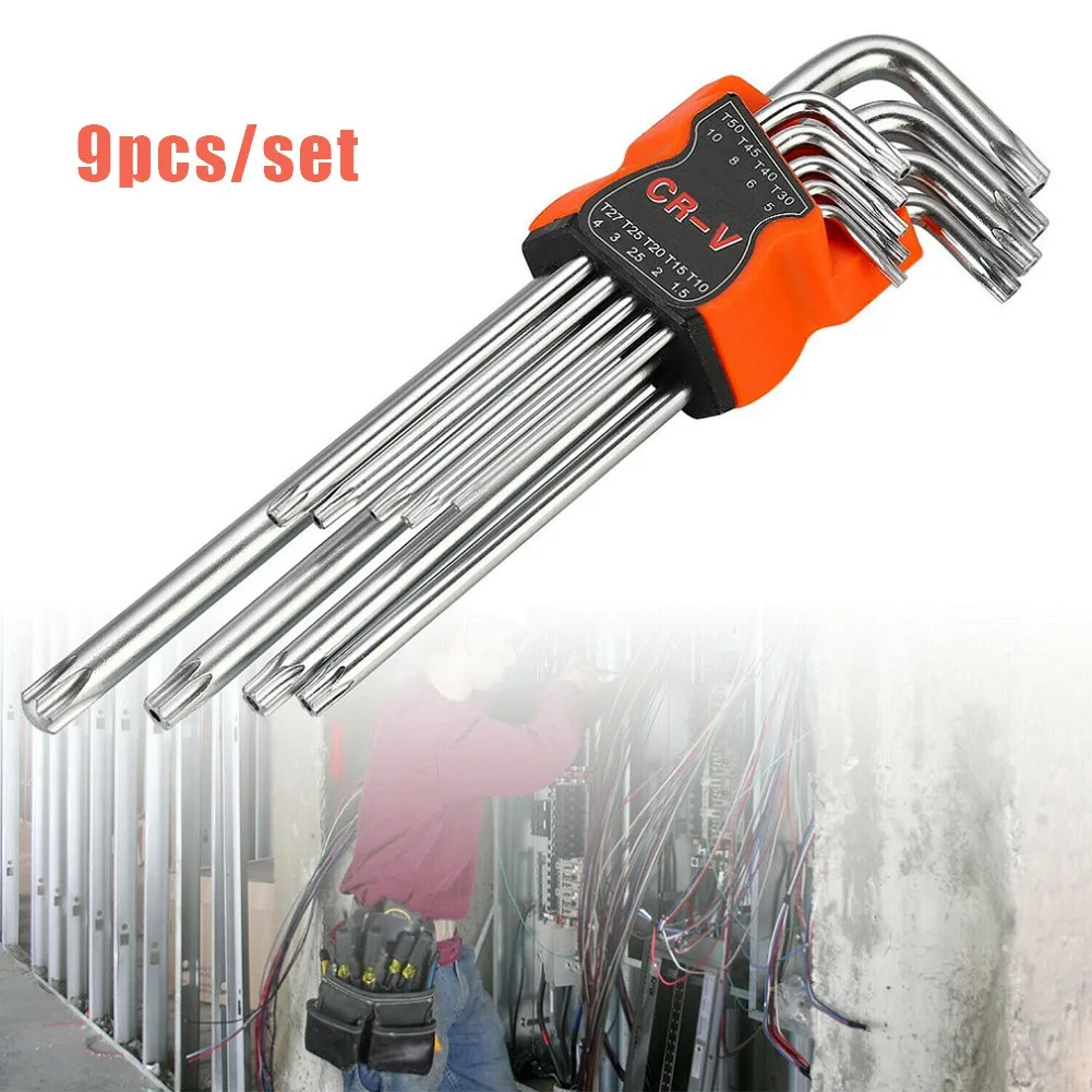 

9PCS Torx Key Chrome Vanadium Steel Double-End Hand Hex Key Screwdriver Set Spanner T10-T50 Tools Torx Brand New