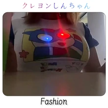 Crayon Shin-chan Cartoon T shirt glowing eyes children Kawaii anime short sleeve 2022 Funny Summer T-shirt For Boys Kid Clothing