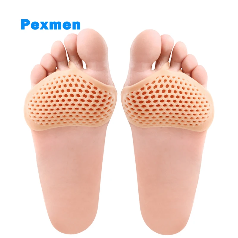 Pexmen 2Pcs Metatarsal Pads Ball of Foot Cushions for Women and Men Soft Gel Forefoot Pads Pain Relief Mortons Neuroma Callus 2pcs zinc alloy bearing housing 8mm 10mm 12mm 17mm hole ball bearing housing mounting bracket kp08 kp000 kp001 kp003