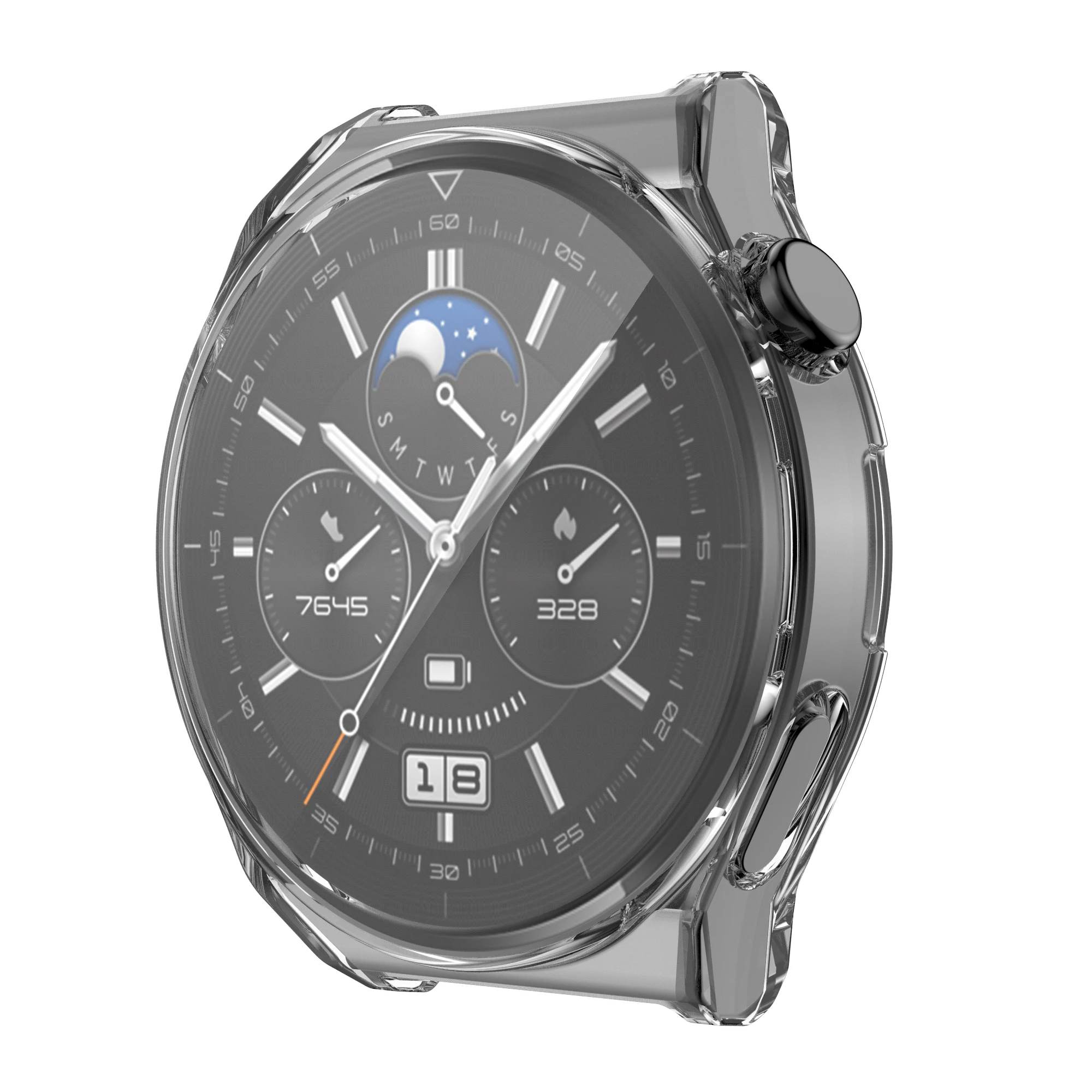Soft TPU Screen Protector Case for Huawei Watch GT3 Pro 43/46mm Transparent Cover with Screen Protect Durable Watch Case